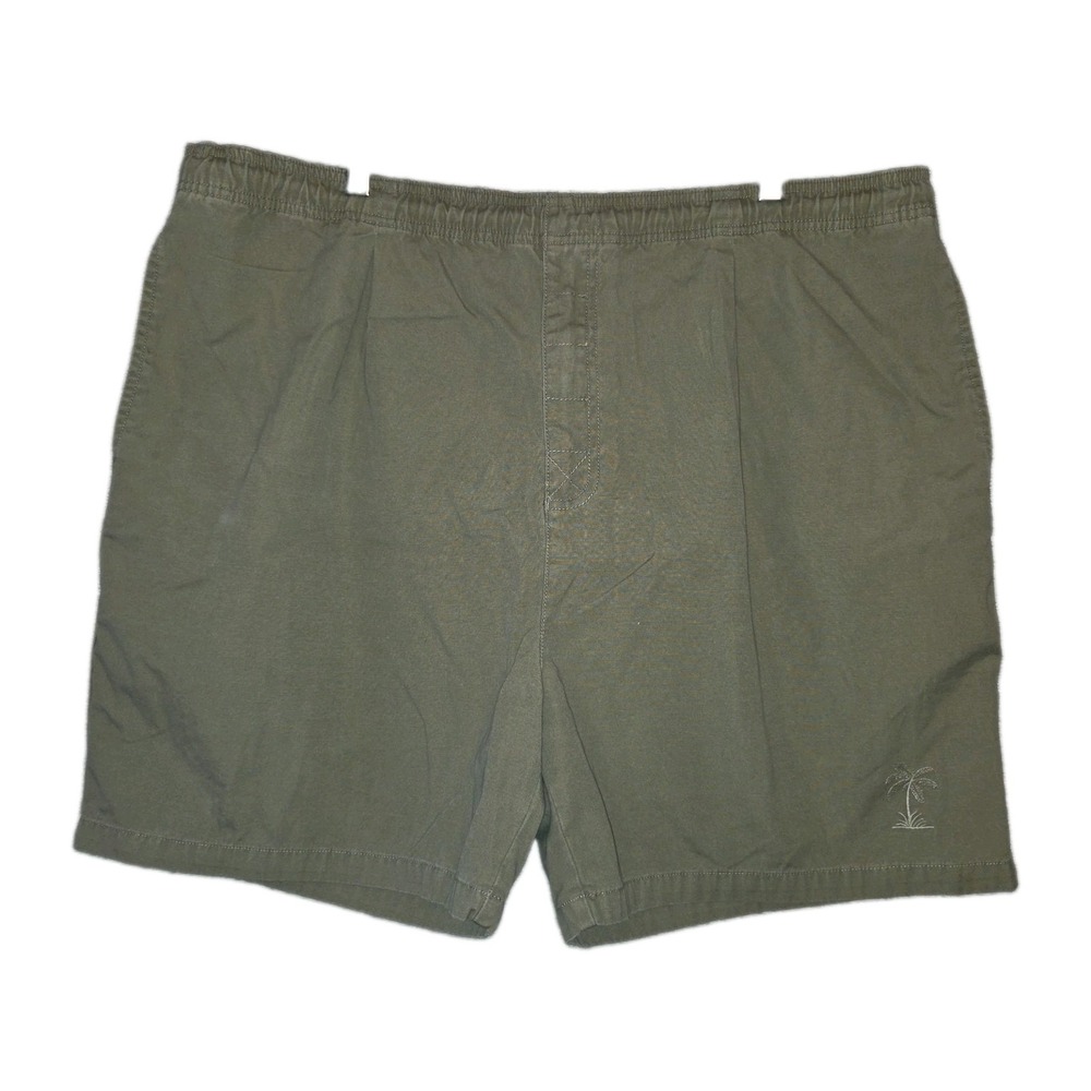 Tommy Bahama Khaki Tan Chino Shorts Men's Large Elastic Drawstring 100% Cotton